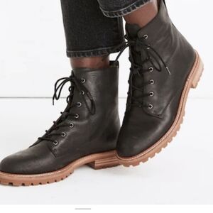 Madewell The Claire Lace Up Leather Boots Sz 6.5